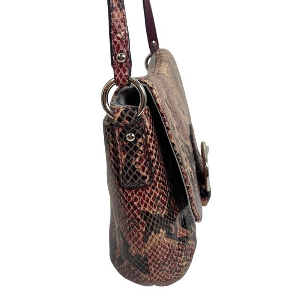 COACH Soho Purple/Pink Python Snakeskin Leather Mini Flap Crossbody F45648 - Picture 6 of 16